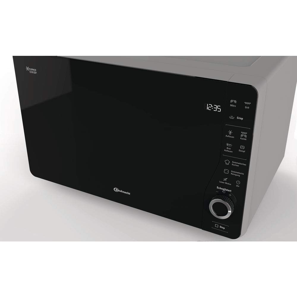 Mikrowelle mit Grill und Crisp-Funktion 25 L, 800 W, Grill 1000 W, Dampfgarfunktion und AutoClean, silber