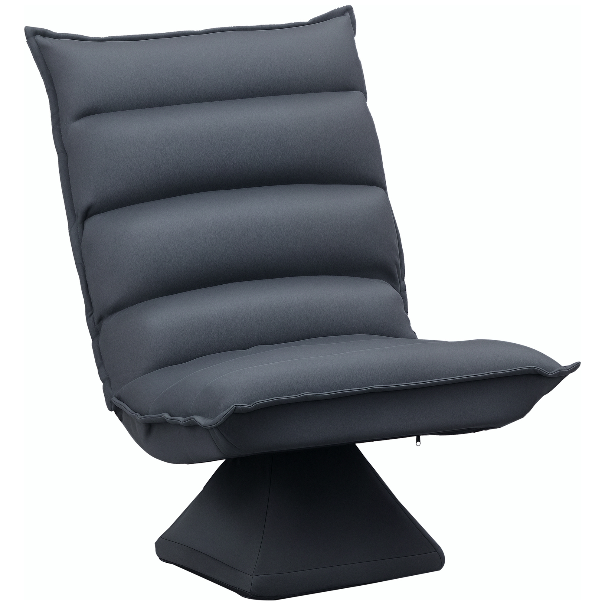 HOMCOM Sessel, drehbarer Sitz, neigbare Rücklehne, weiche Polsterung, atmungsaktiver Bezug, Dunkelgrau, 62 x 70 x 95cm