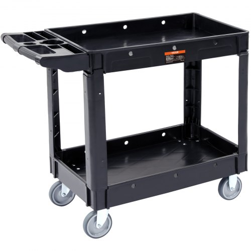 VEVOR Utility Service Cart Rollwagen 2 Regale 550LBS mit 360° drehbaren Rädern