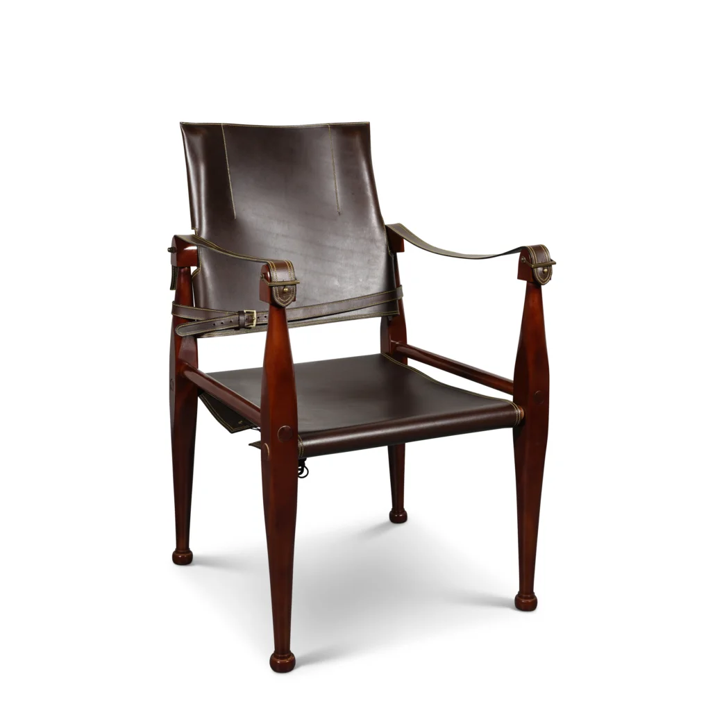 Bridle Leather Campaign Chair �C Luxurious and Timeless Foldable Chair