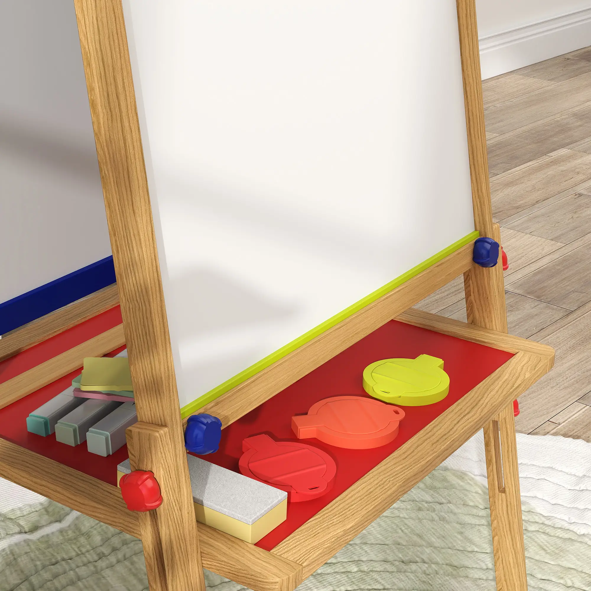 AIYAPLAY 3-in-1 kindertafel in hoogte verstelbaar �C natuurhout