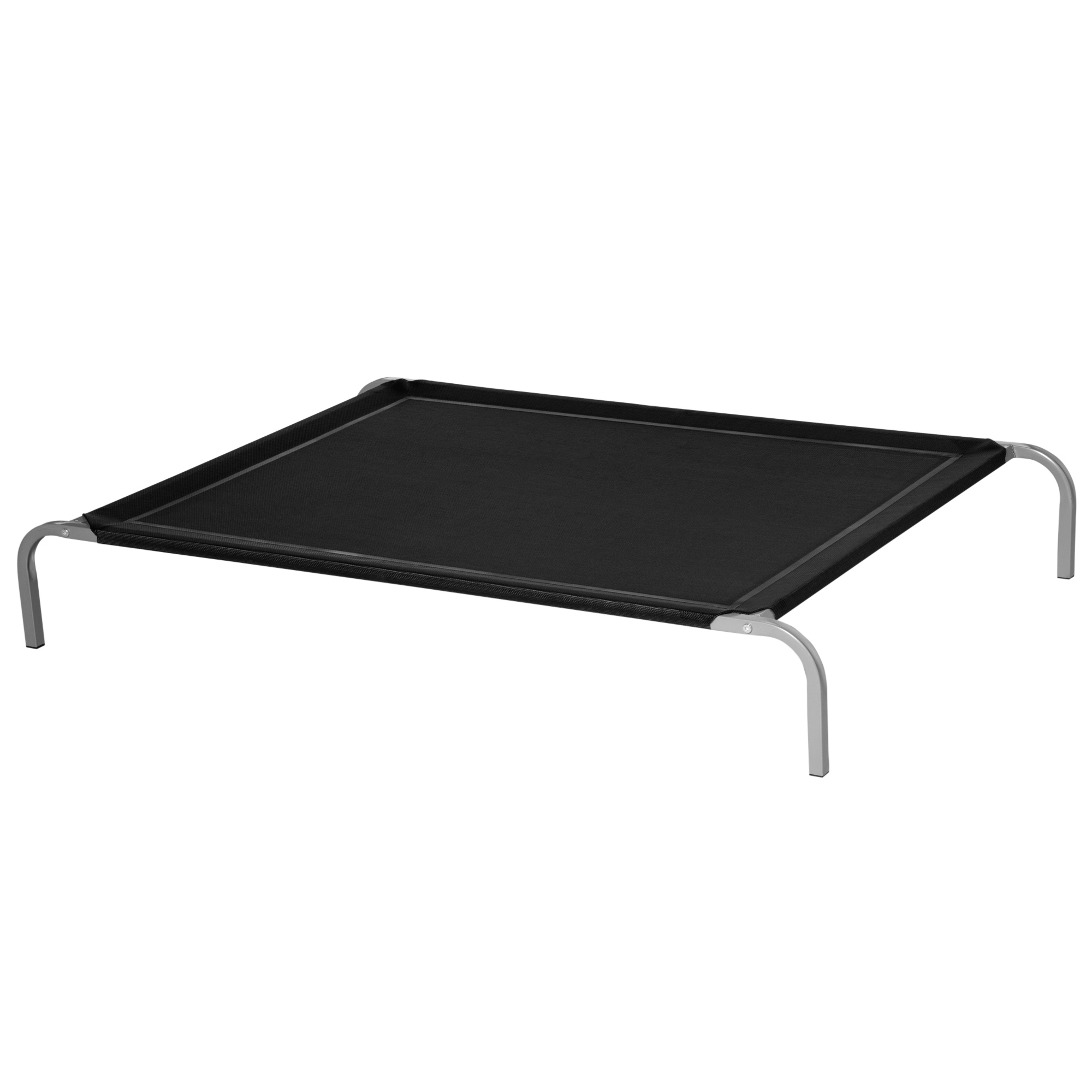 PawHut Hundebett Katzenbett XXL Komfort auf Beinen Feldbett 130L x 90B x 20H cm Mikroperforiertes Textilene Schwarz