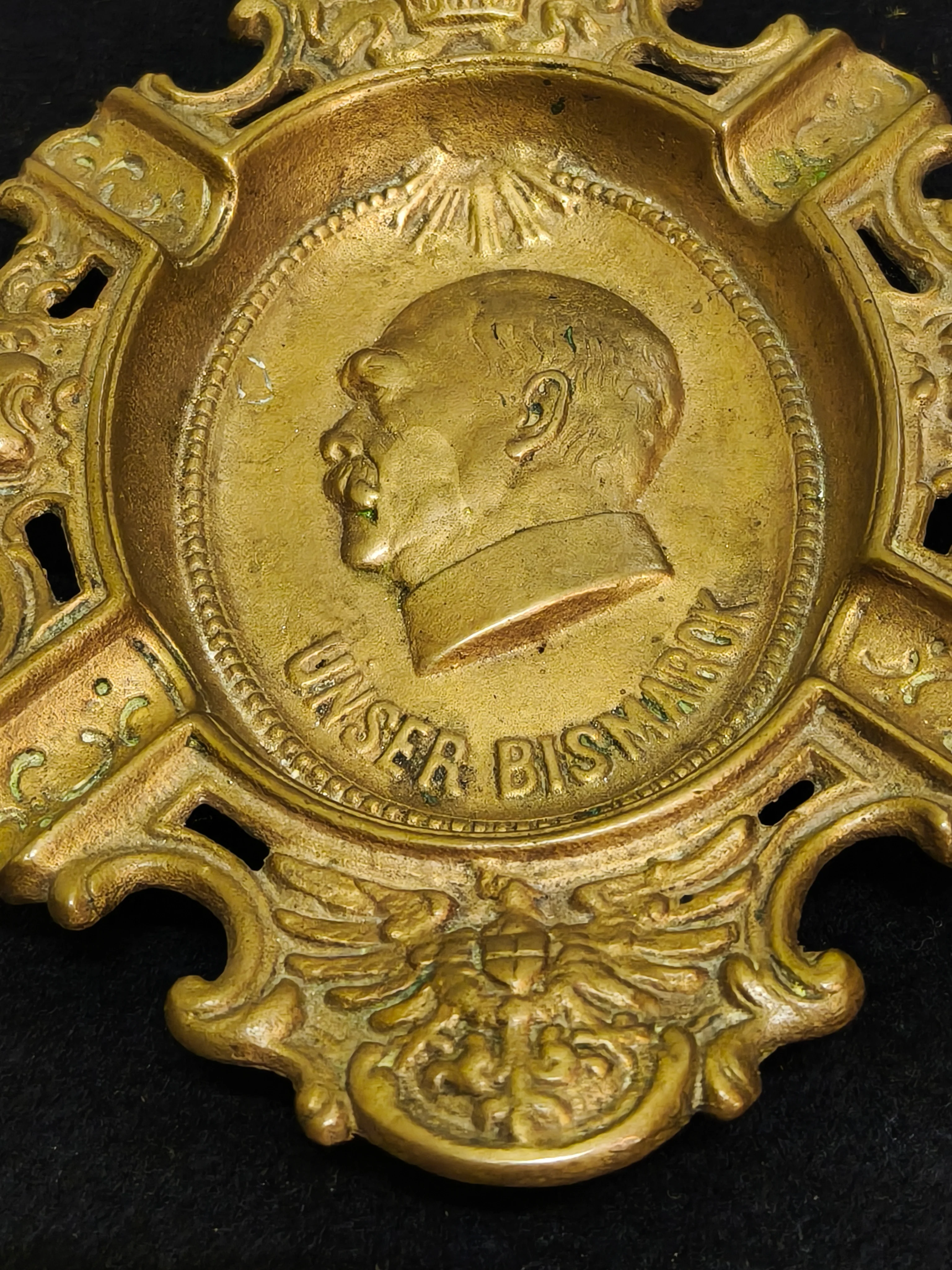 Placa de bronce Bismark. Alemania imperial
