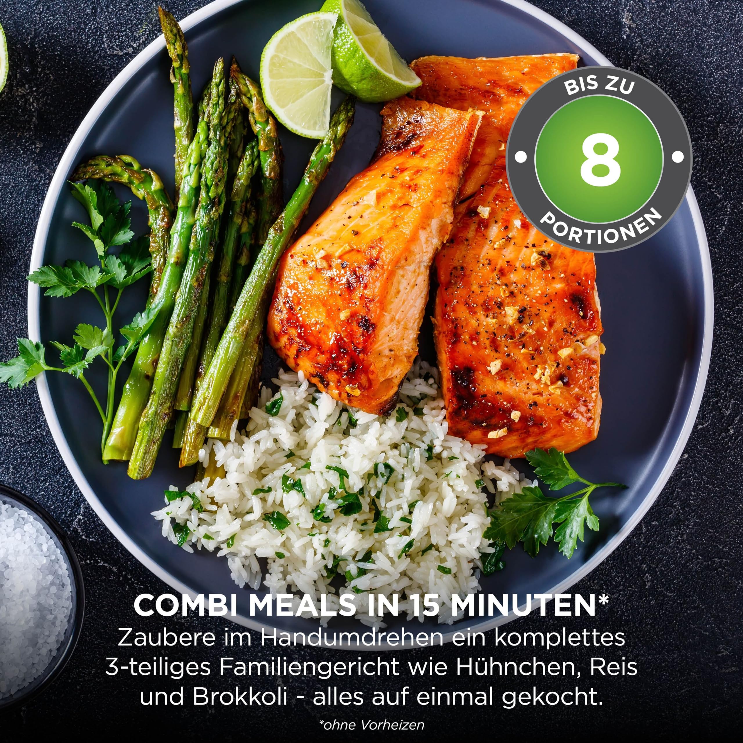 Combi 12-in-1 Multikocher mit Ofen- und Heißluftfritteusen-Funktion, 12,5 L, grau