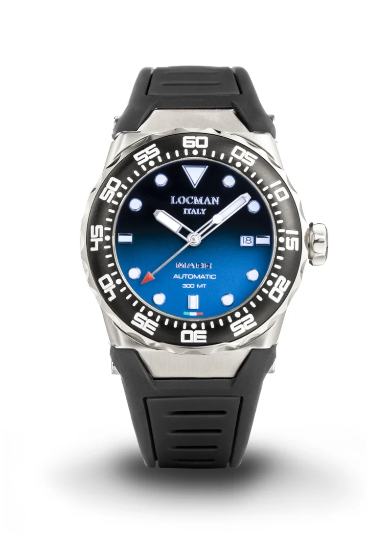 Orologio Locman Mare blu degrad�� con silicone nero 0559A24A-00KBNKSK2