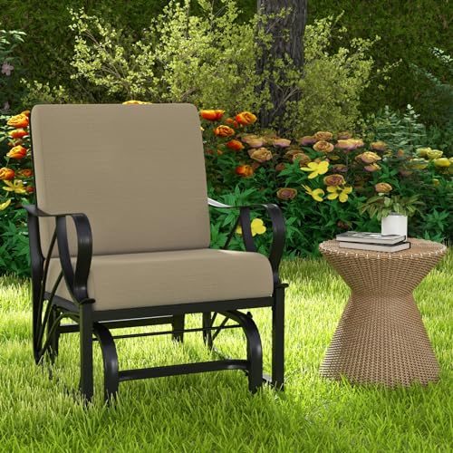 COSTWAY Sedia a Dondolo, Metallo, Marrone, 73 x 66,5 x 89 cm : Casa e cucina