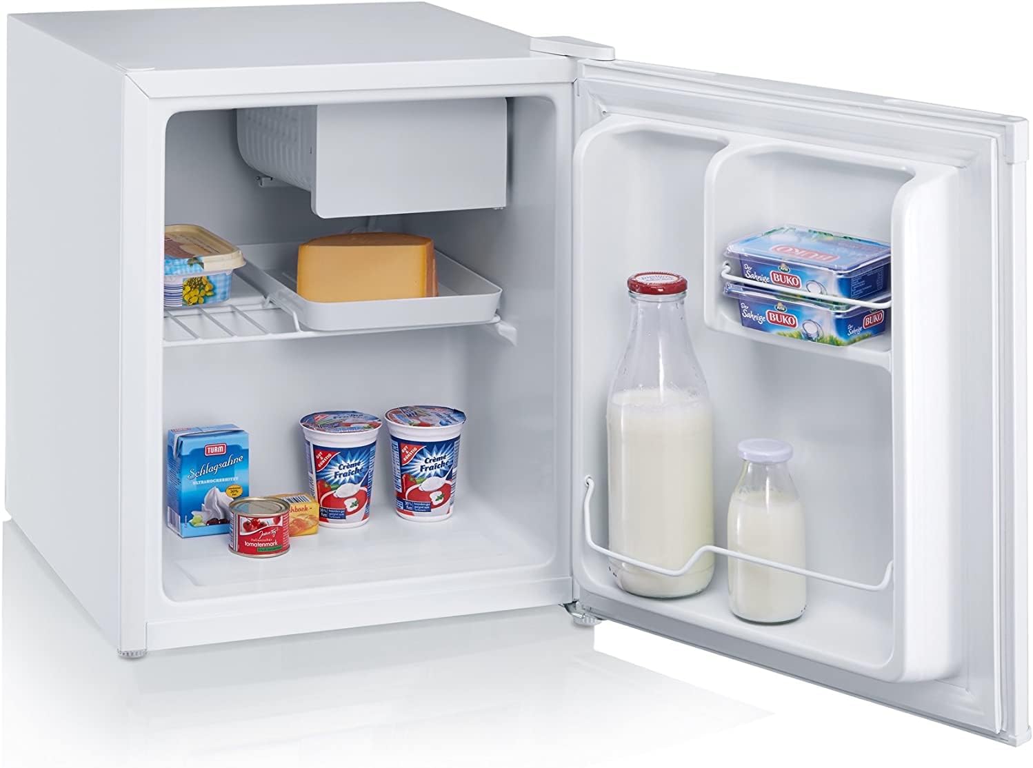 Severin Mini Fridge Capacity 45 Litres, Compressor, Very Quiet, 6 Litre Freezer, E-Class, 2 Litre Bottle Holder, Reversible Door, KB 8884