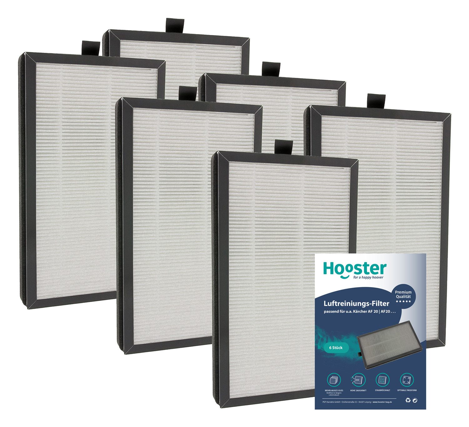 Luftfilter 6er-SET HEPA Filter kompatibel mit Kärcher AF 20 Luftreiniger