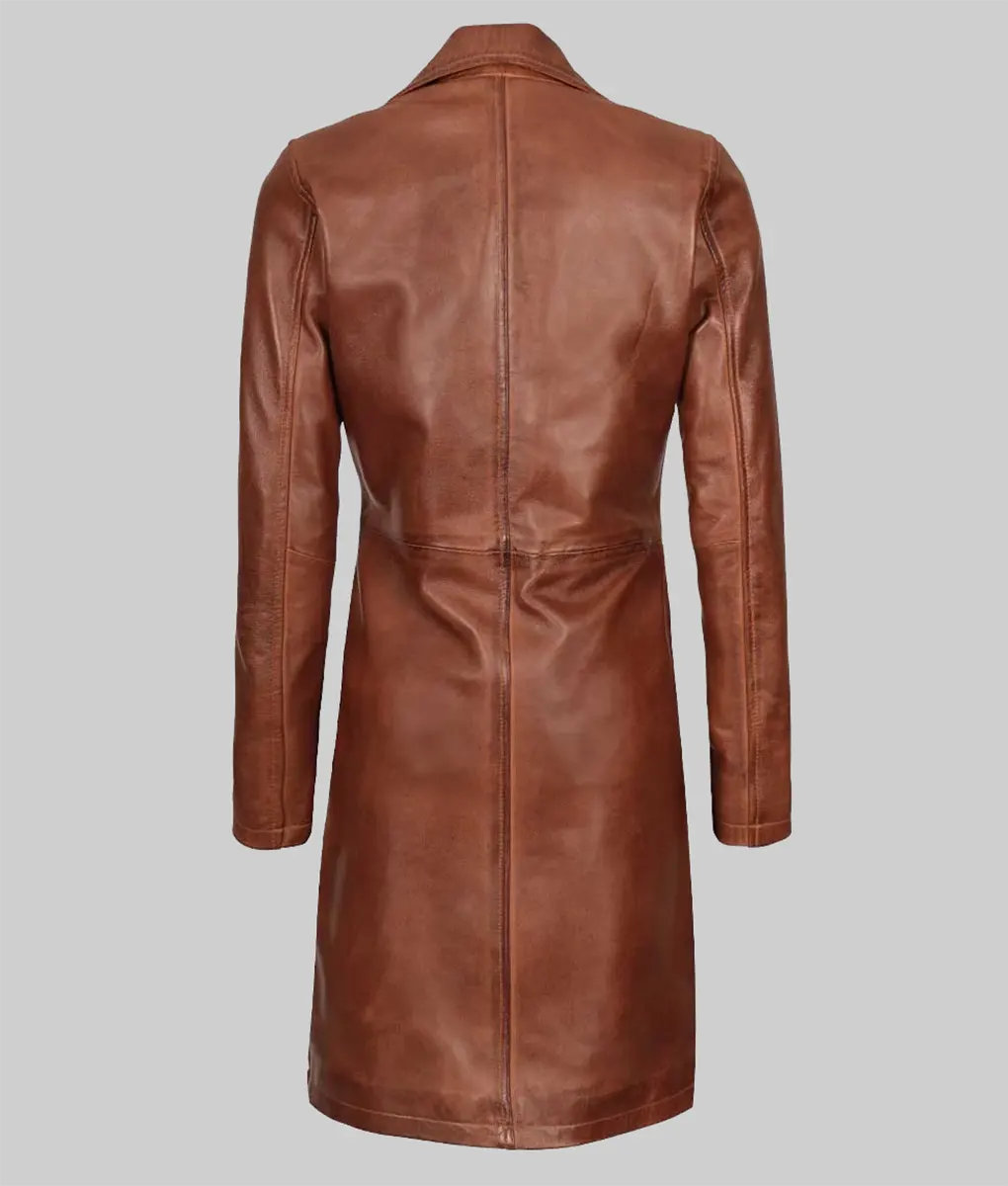 Marcia Brown Leather Trench Coat