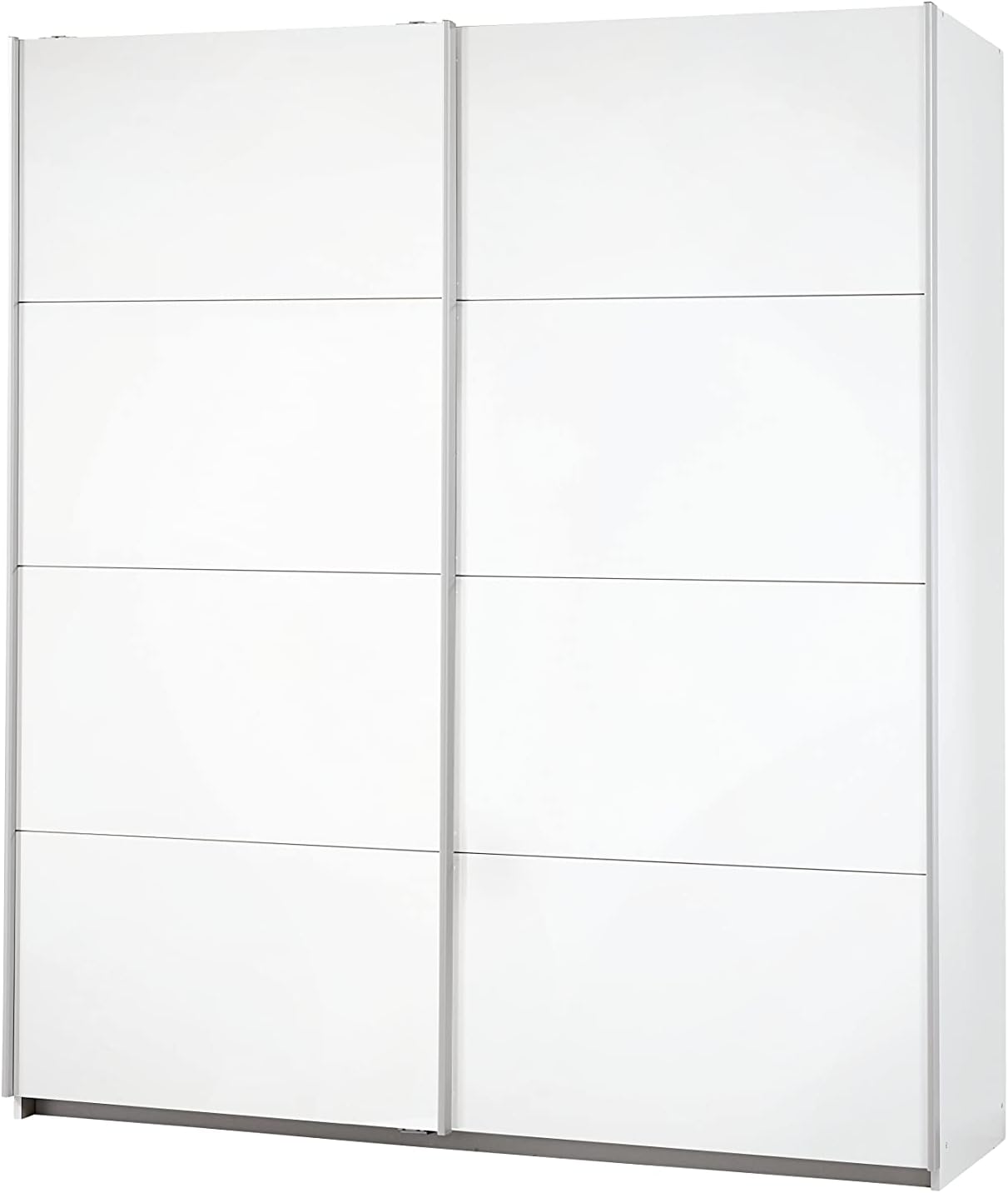 Rauch Möbel Caracas Wardrobe with Sliding Doors, Engineered Wood, Clamping Plate, White Without Mirror, 210 x 62 x 226 cm
