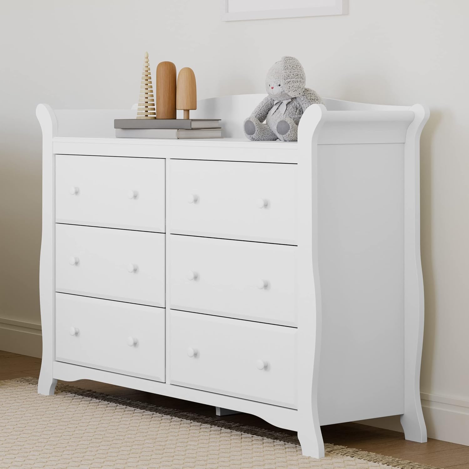 Storkcraft Avalon 6-Drawer Double Dresser, White