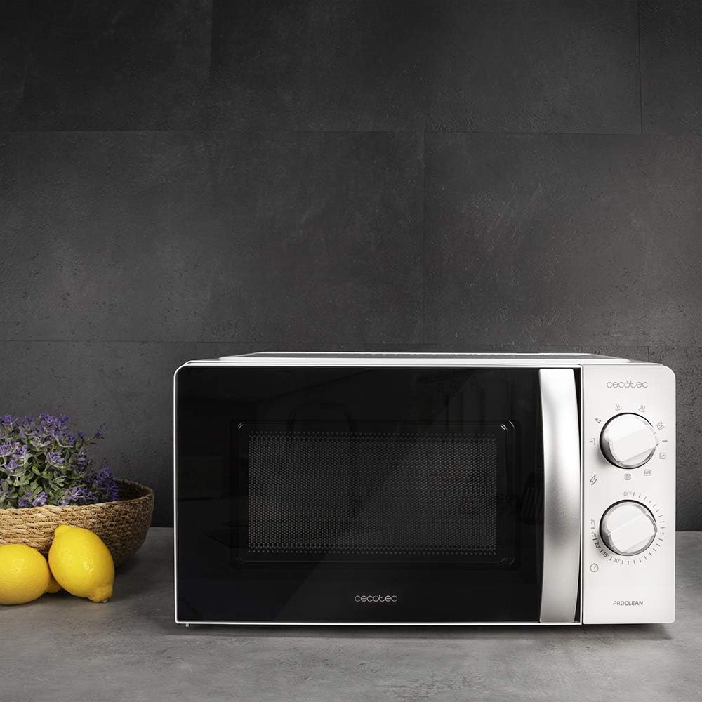 Cecotec Forno a Microonde con Grill ProClean 2110 da 20 Litri, 700W, con 6 livelli di potenza, funzione grill, tecnologia 3DWave, modalità scongelamento, timer fino a 30 minuti