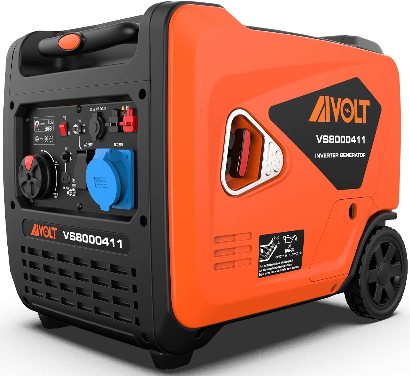AIVOLT Generatore Inverter 1400 Watt generatore di corrente silenziato gruppo elettrogeno emergenza a benzina silenzioso per campeggio, festival e uso domestico con 2 prese USB, 12V DC e 230 V AC