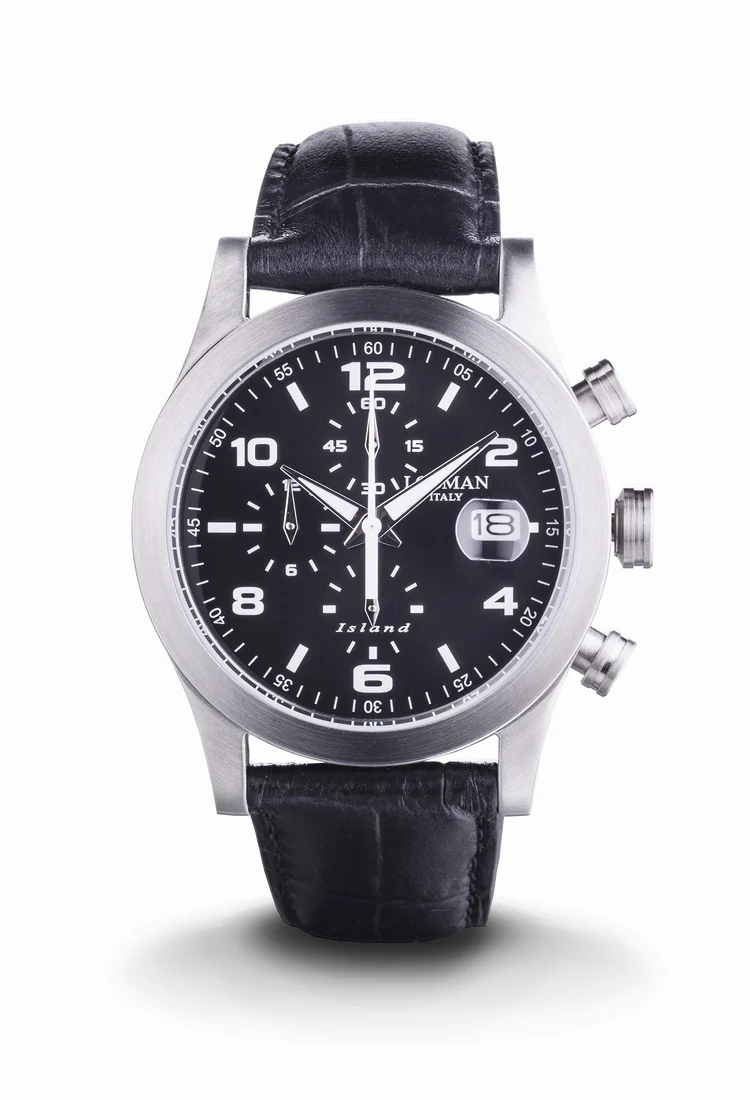 Orologio Locman Island Crono nero cinturino pelle 0618A01-00BKWHPK