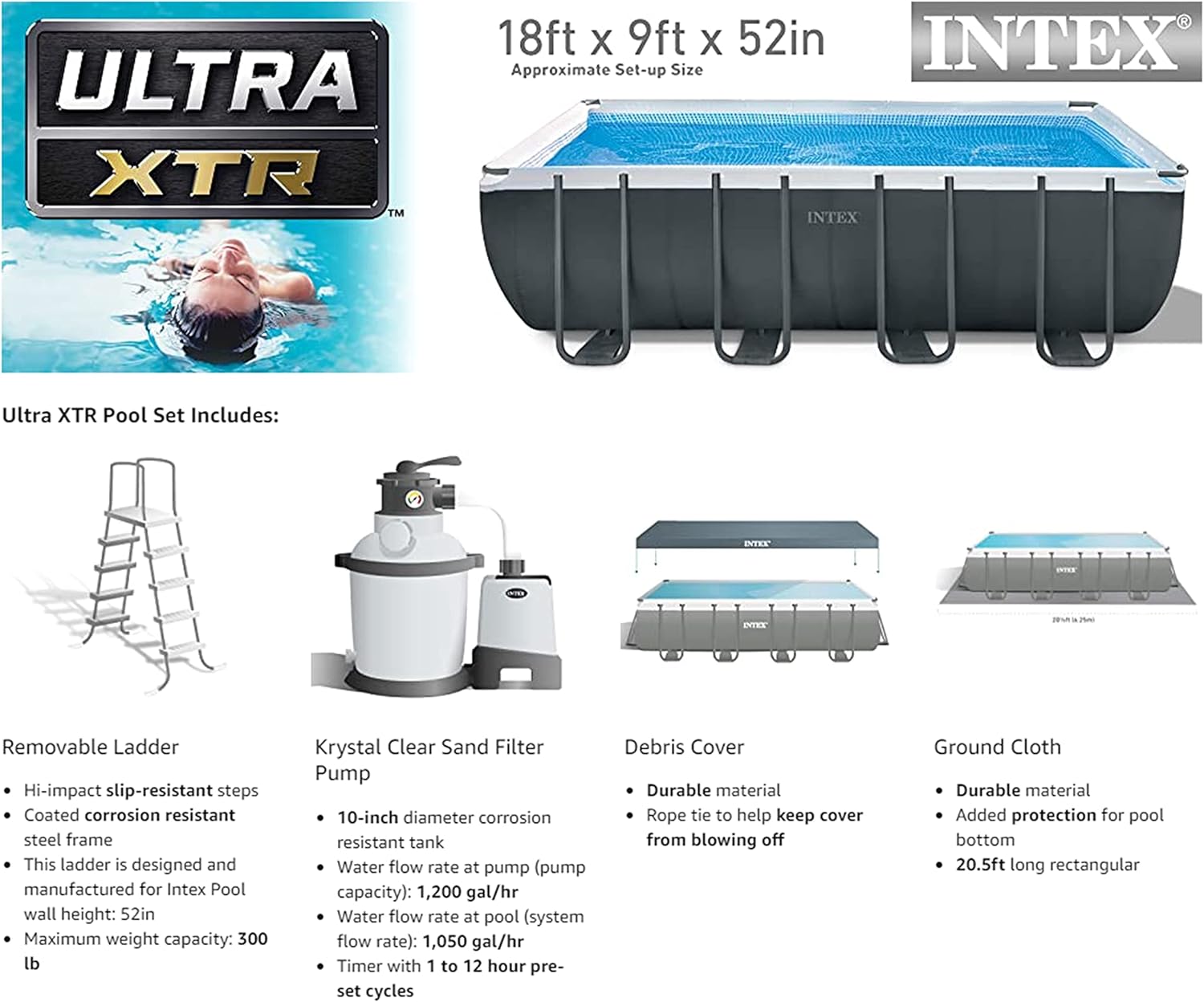 Intex 18' x 9' x 52