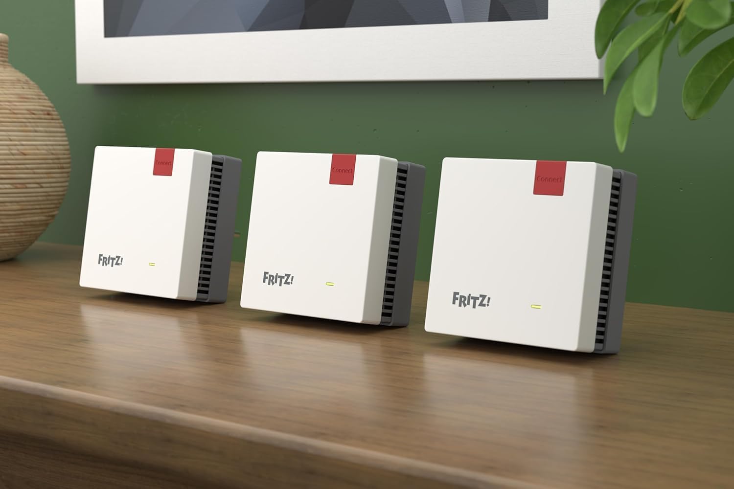 FRITZ!Mesh Set 1700 Set da 3 | Wi-Fi veloce fino a 3.600 Mbit/s | Copertura WLAN 5-7 stanze | Ideale per router Internet o modem in fibra ottica (ONT) | Configurazione semplice | Prodotto in Europa