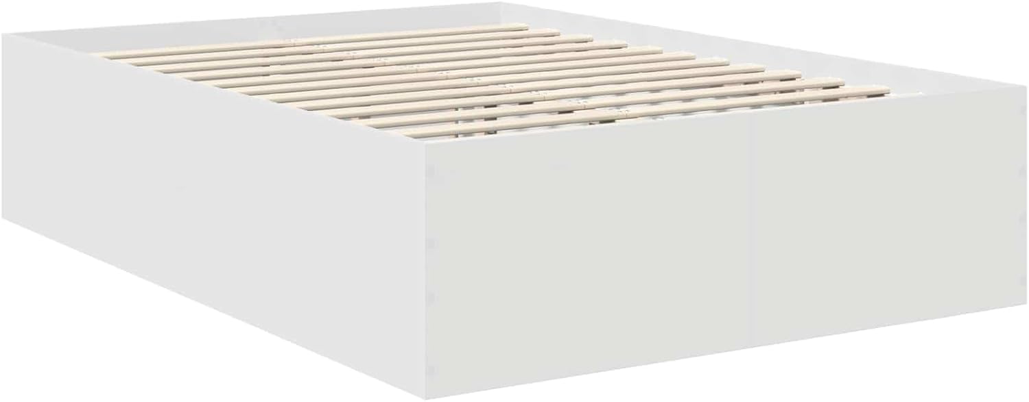 Generico Struttura del Letto Bianco 140 x 200 cm Legno Multistrato,Mobili,Set di mobili,Bianco,61.7 kg,3408578