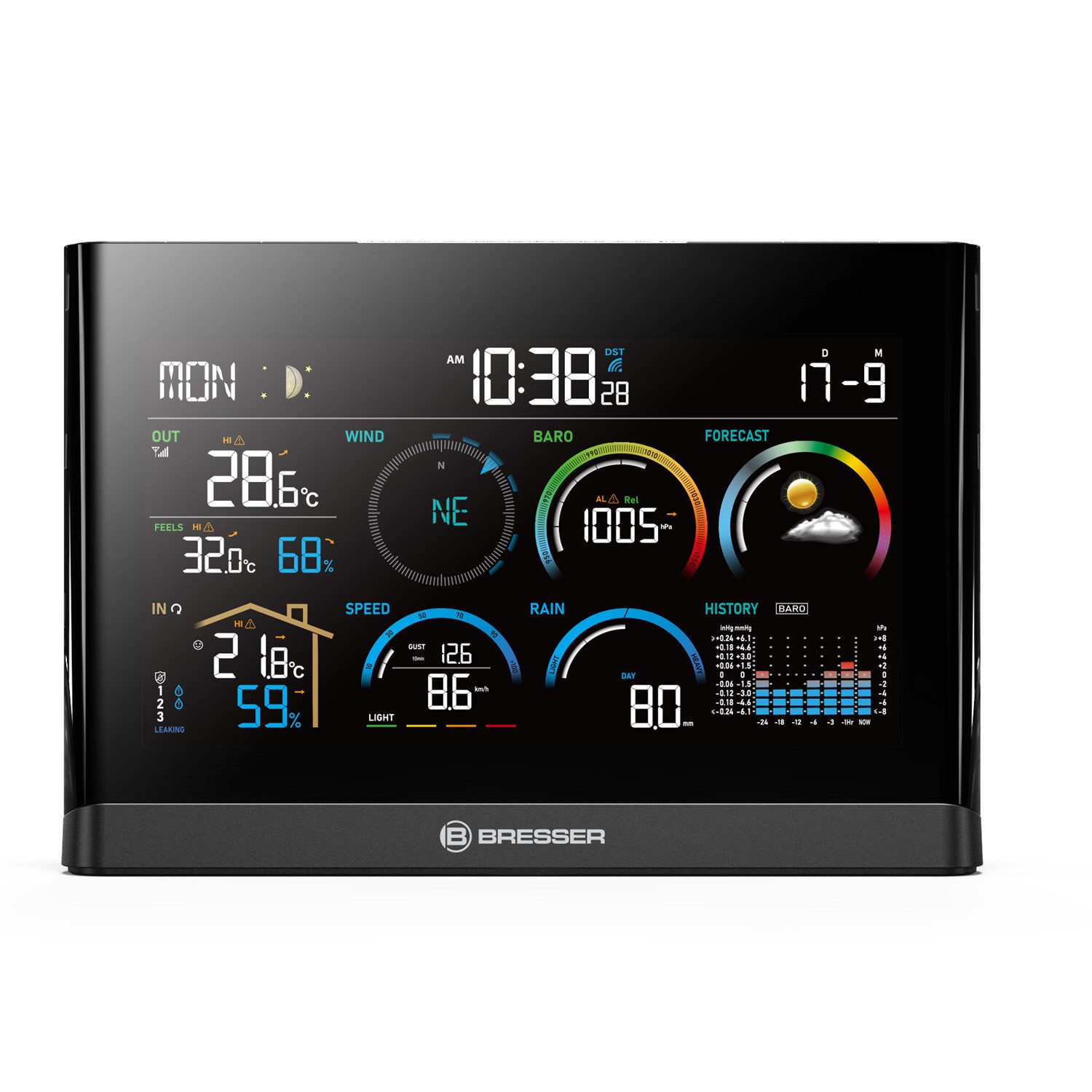 Wetterstation BRESSER Premium Komfort 5-in-1-Profi-Wetterstation
