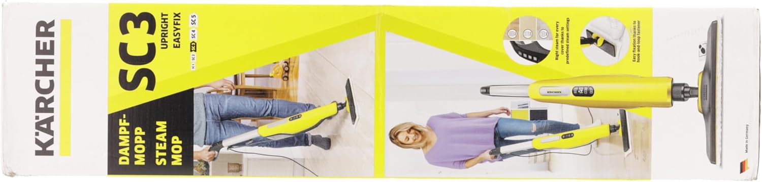 Krcher Dampfreiniger SC 3 Upright EasyFix, Aufheizzeit: 0,5 min., Flchenleistung: ca. 60 m, Tank: 0,5 l, Heizleistung: 1.600 W, mit Bodendüse, Bodentuch, Teppichgleiter, Entkalkungskartusche