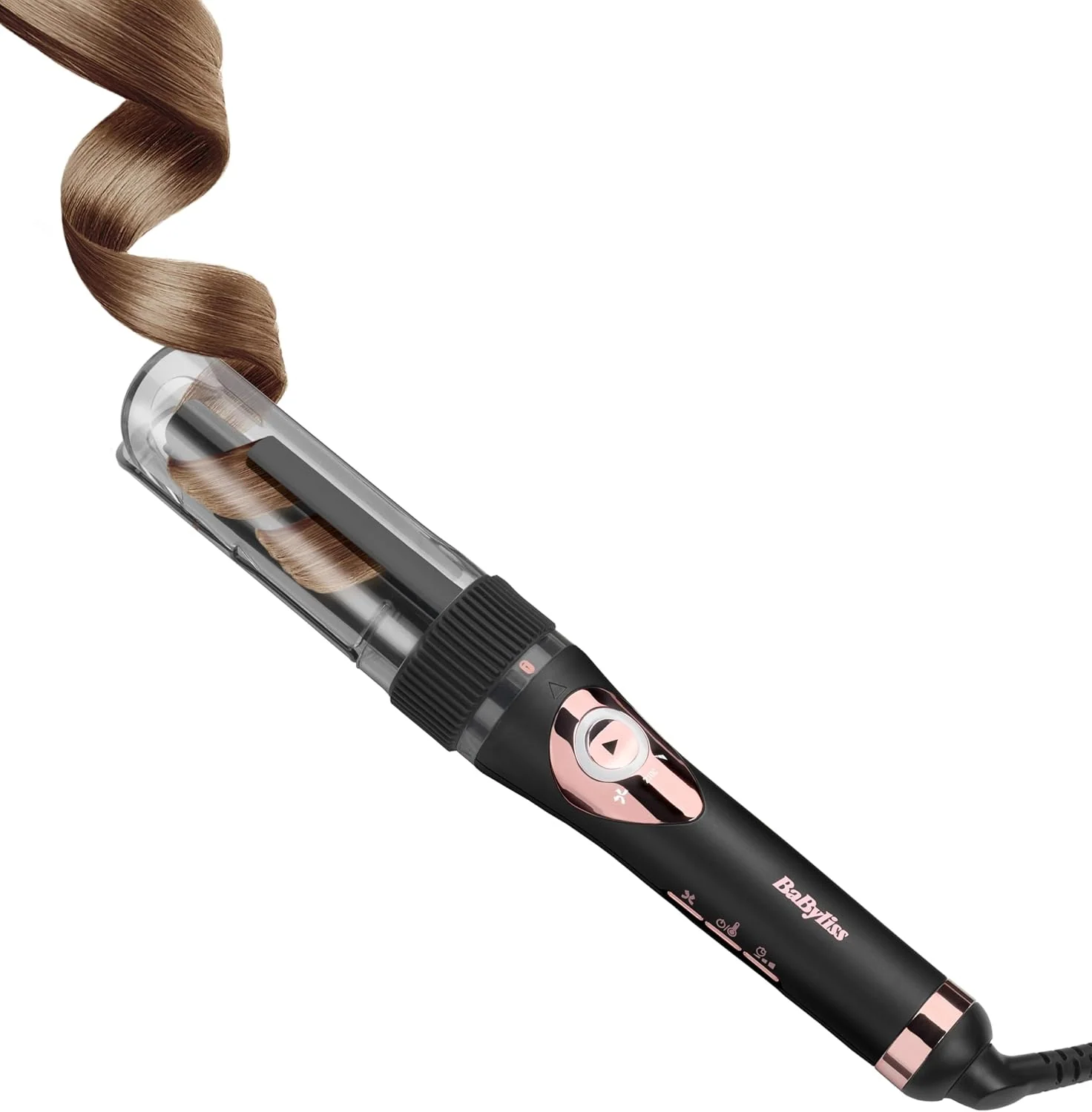 BaByliss Curl Secret Lite, C1031E, 5 Heizstufen bis zu 210°C, Automatischer Lockenstab, einfaches und schnelles Haarstyling, Schwarz & Roségold