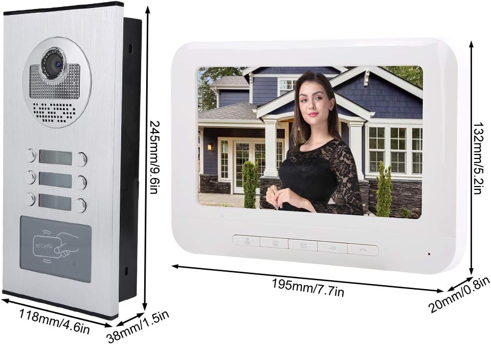 Cosiki Video Citofono, Citofono 5 Fili Universale, Campanello Citofono Kit Videocitofono Campanello Video 5 Appartamenti per Casa Videocitofono Smart Citofono Condominiale