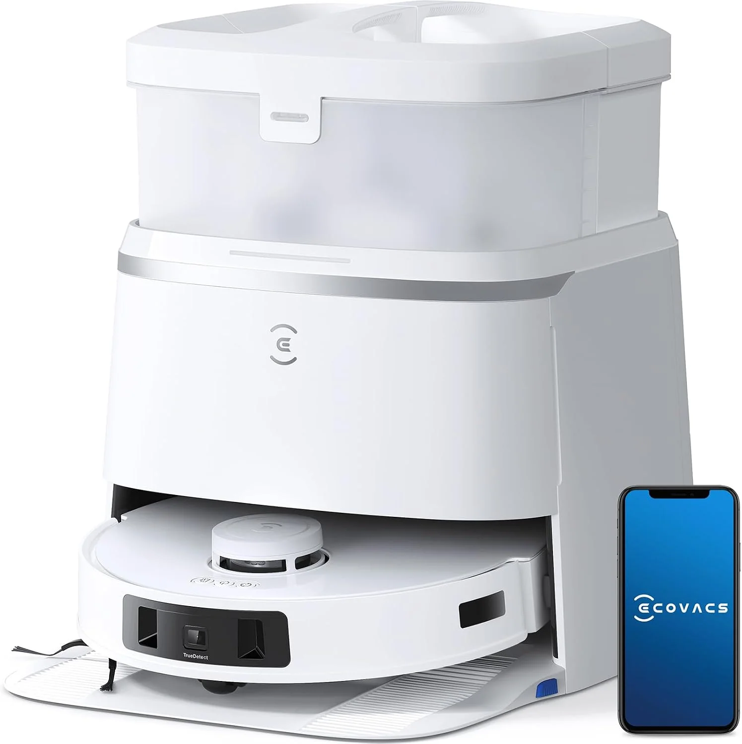 ECOVACS Saugroboter, Silber, DEEBOT T30 PRO Omni mit Wischfunktion, mit TrueEdge Moppin, Zero Tangle Bürste, Farbe