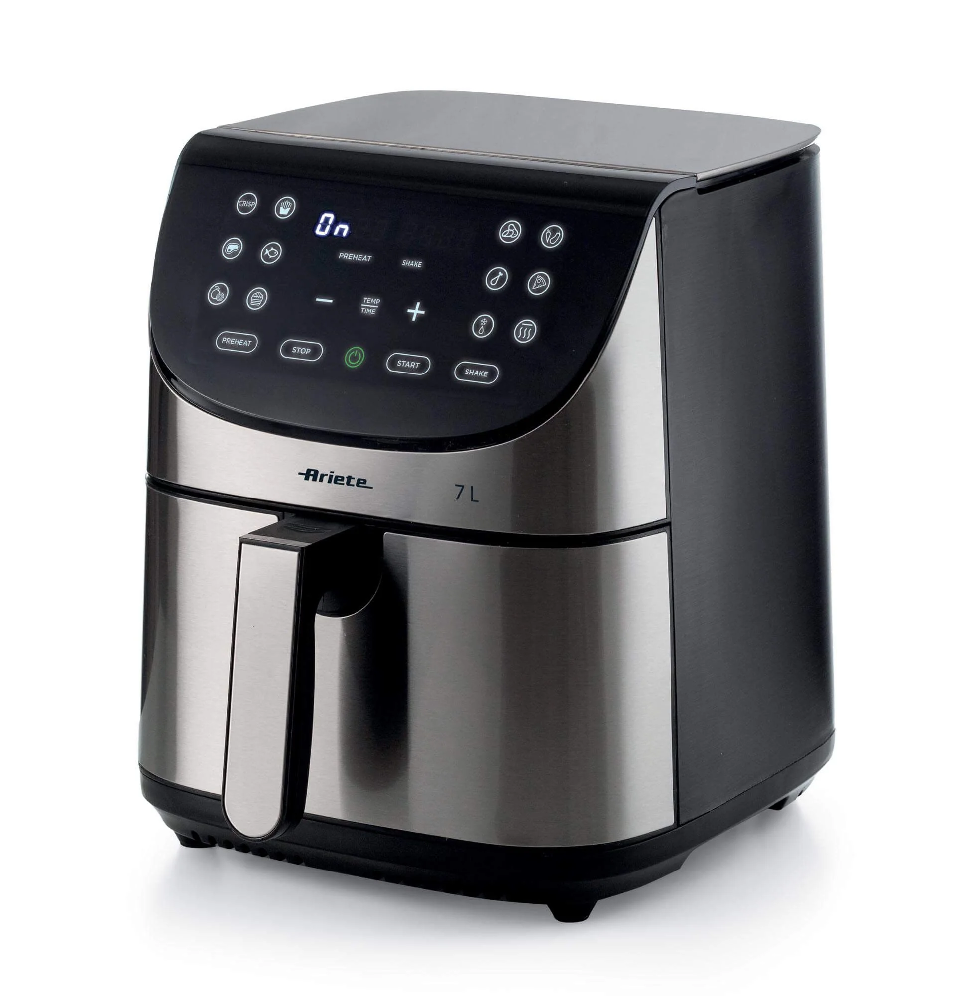 Ariete 4628 friggitrice ad aria 7l, 1800 w, capacità 7l, capacità di cottura 2,8kg, 12 programmi preimpostati, funzione max crisp, temperatura fino a 200°, cestello antiaderente con griglia,