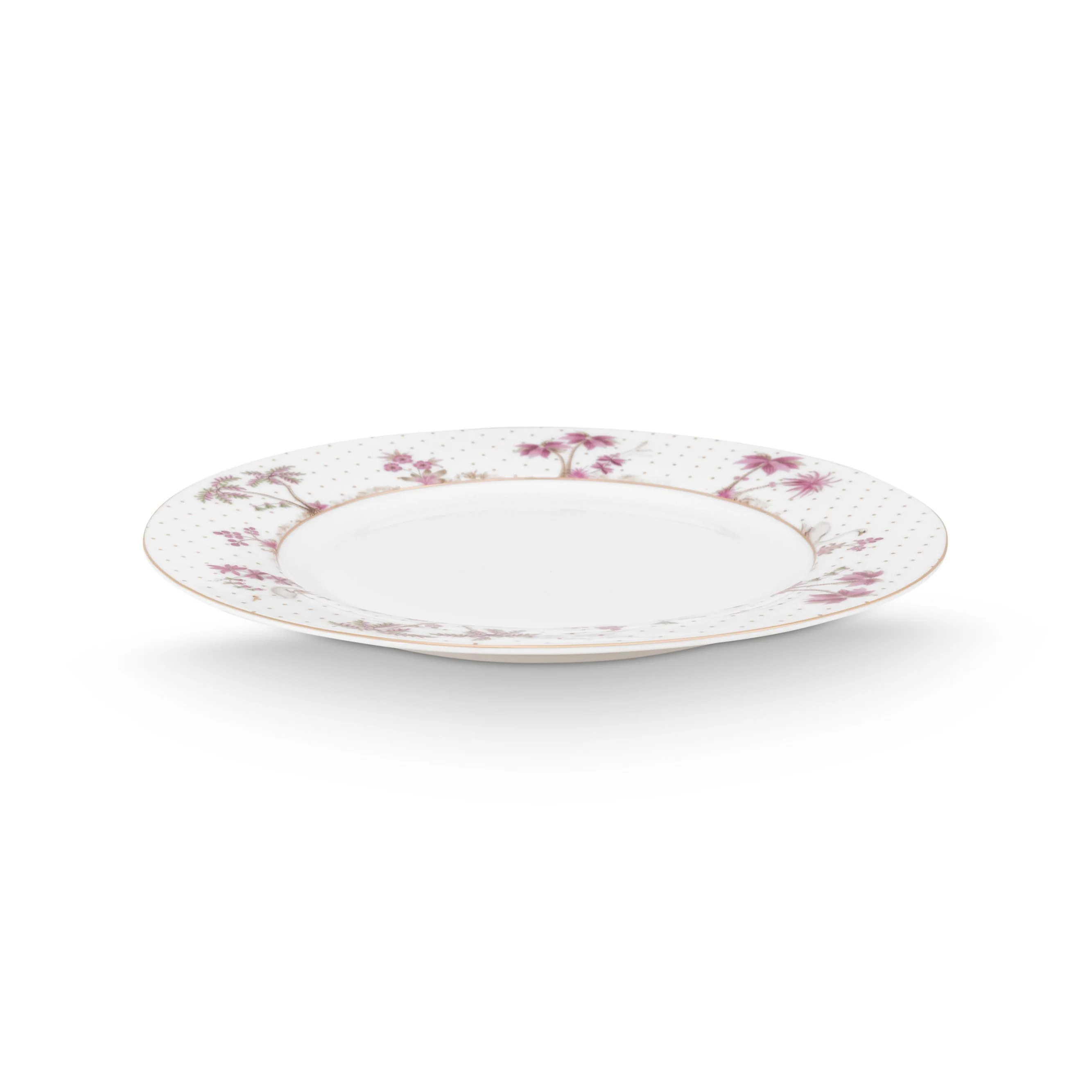 Plate Jolie Dots Gold Pink �C 26.5cm | Elegant Porcelain Tableware