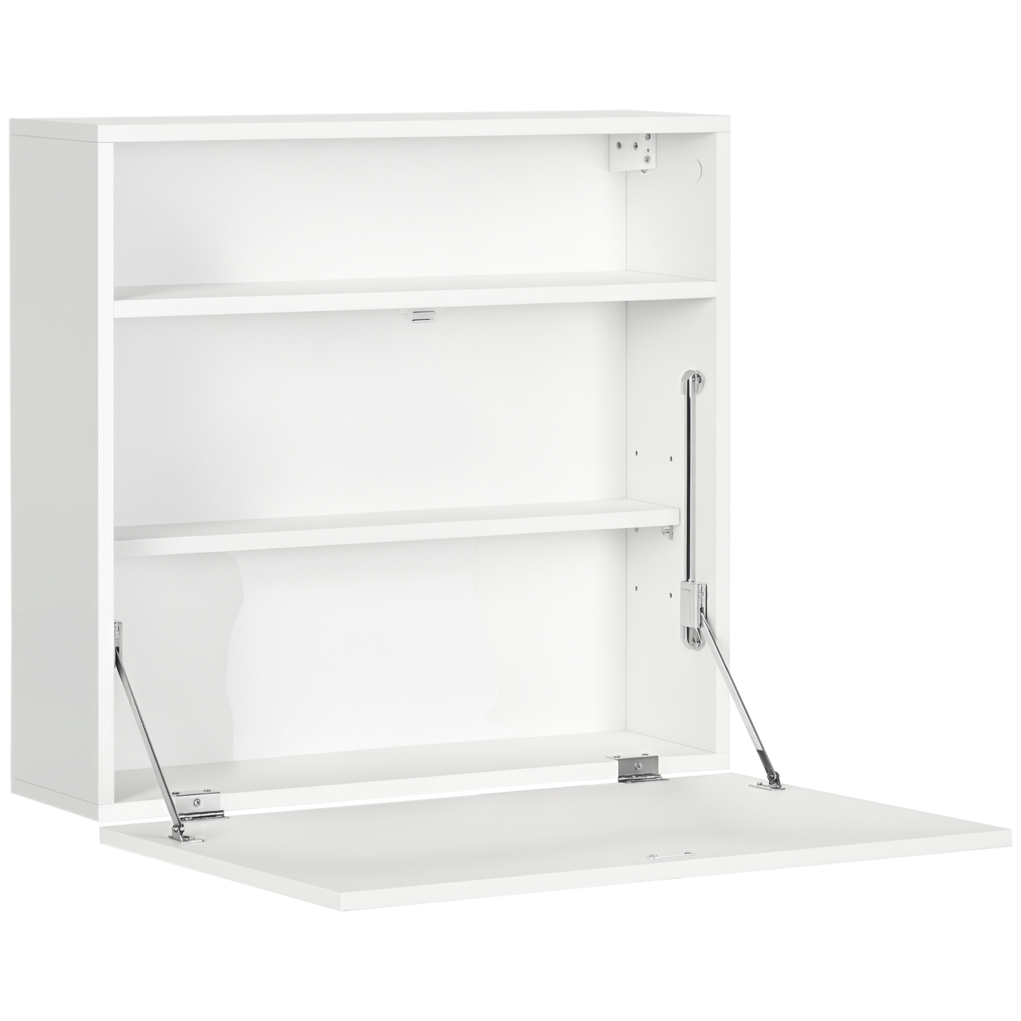 HOMCOM Wandklapptisch mit Ablagefächern 64 cm x 20 cm x 60 cm Weiß