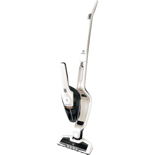 Electrolux Ergorapido Stick Vacuum Cleaner, Lightweight Cordless Vacuum with LED Nozzle Lights and Turbo Battery Power, for Carpets and Hard Floors, in Satin White