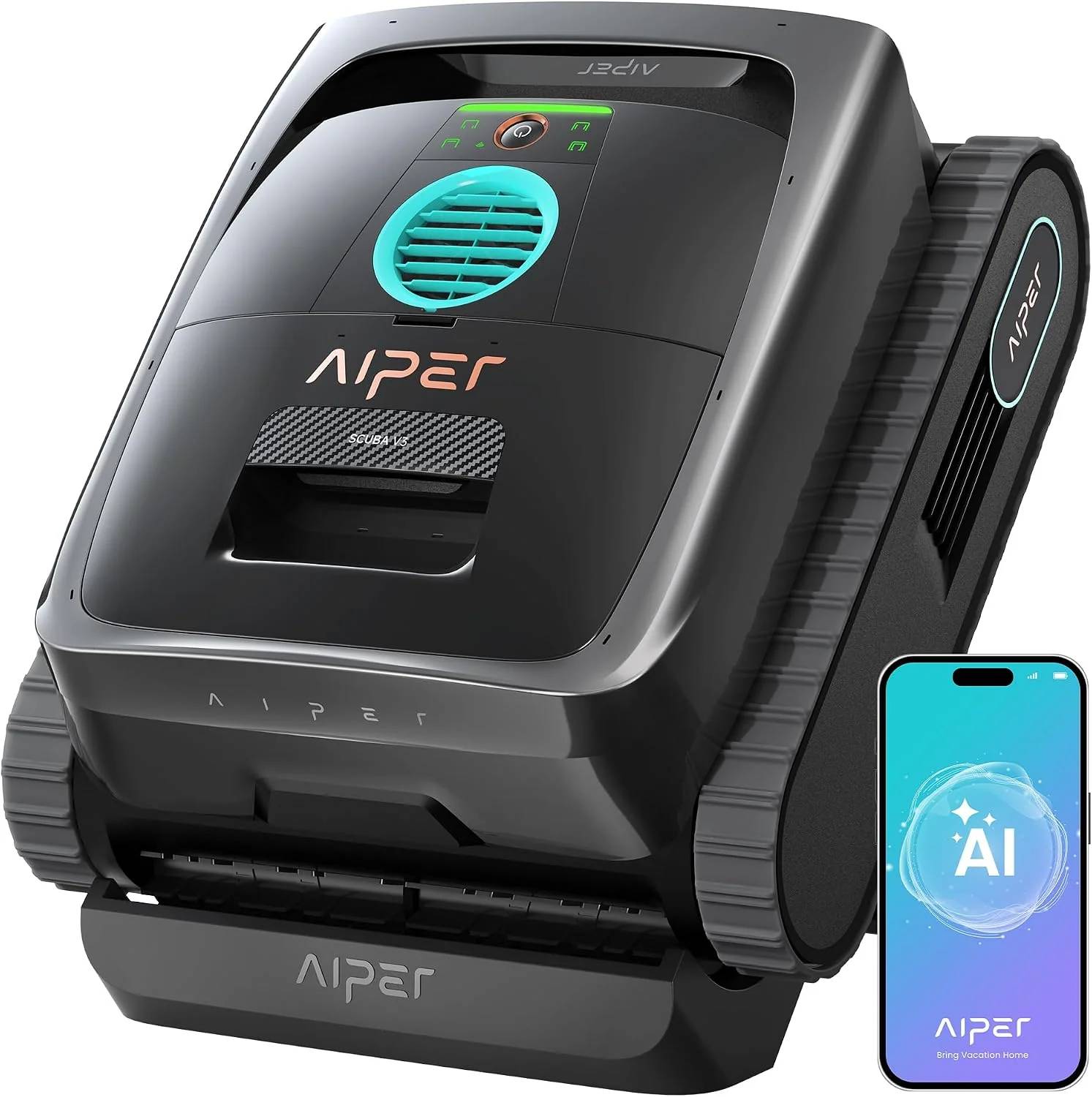 (2026 Neu) Aiper Scuba V3 Poolroboter Akku für Wand und Boden mit KI-Vision, für Pools bis zu 200 m², Leichter Poolsauger, 3 μm Filter