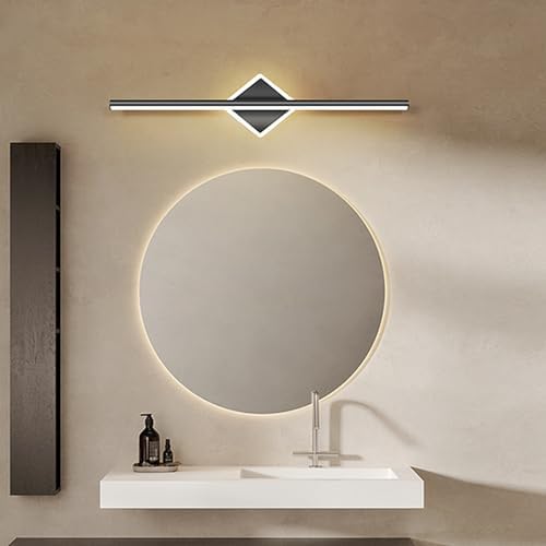 LED-Badezimmerleuchte mit schwarzer Spiegelleuchte, lineare Wandleuchte, Innenbeleuchtung, moderne Badlampen, lange Lichtstreifen für Ankleidezimmer, Schlafzimmer, Waschraum