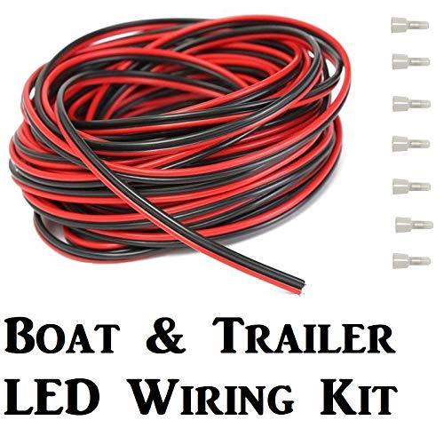 Red & Black 75ft Boat and Trailer Light Cable with Crimp Nuts