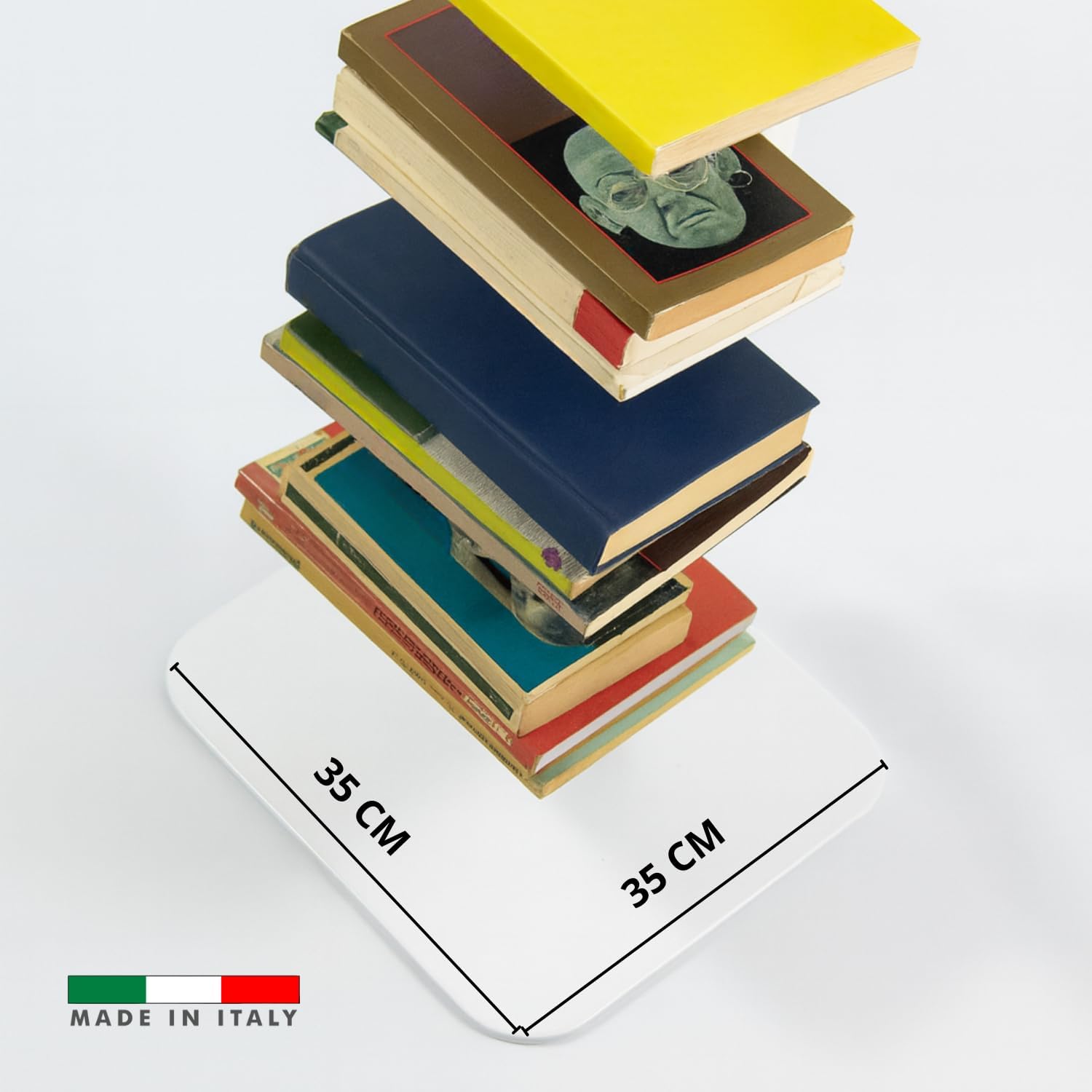 MOHOME Libreria Verticale a Colonna da Terra Sospesa Bianca Premium Quality Made in Italy 14 Ripiani Mensola 20 x 15 cm Stretta e Alta 214 cm Finitura Metallo Biblioteca Salvaspazio Soggiorno Cucina