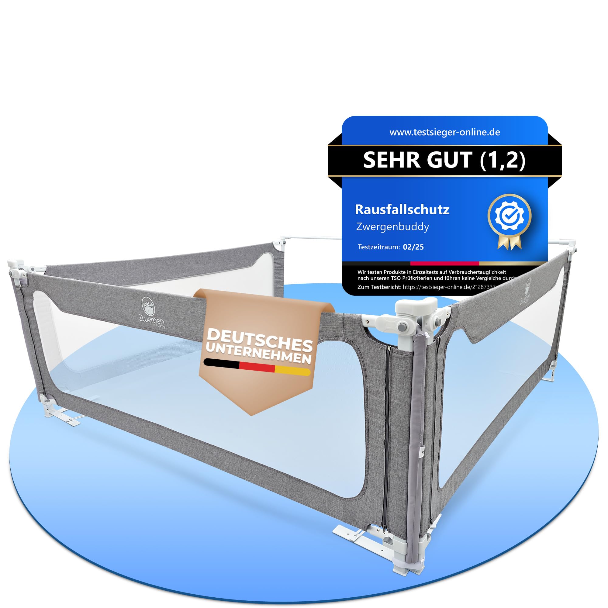 Rausfallschutz Boxspringbett Elternbett 180x200cm 8tlg Bettgitter Stabilitätsstange Spaltschutz laborgeprüft