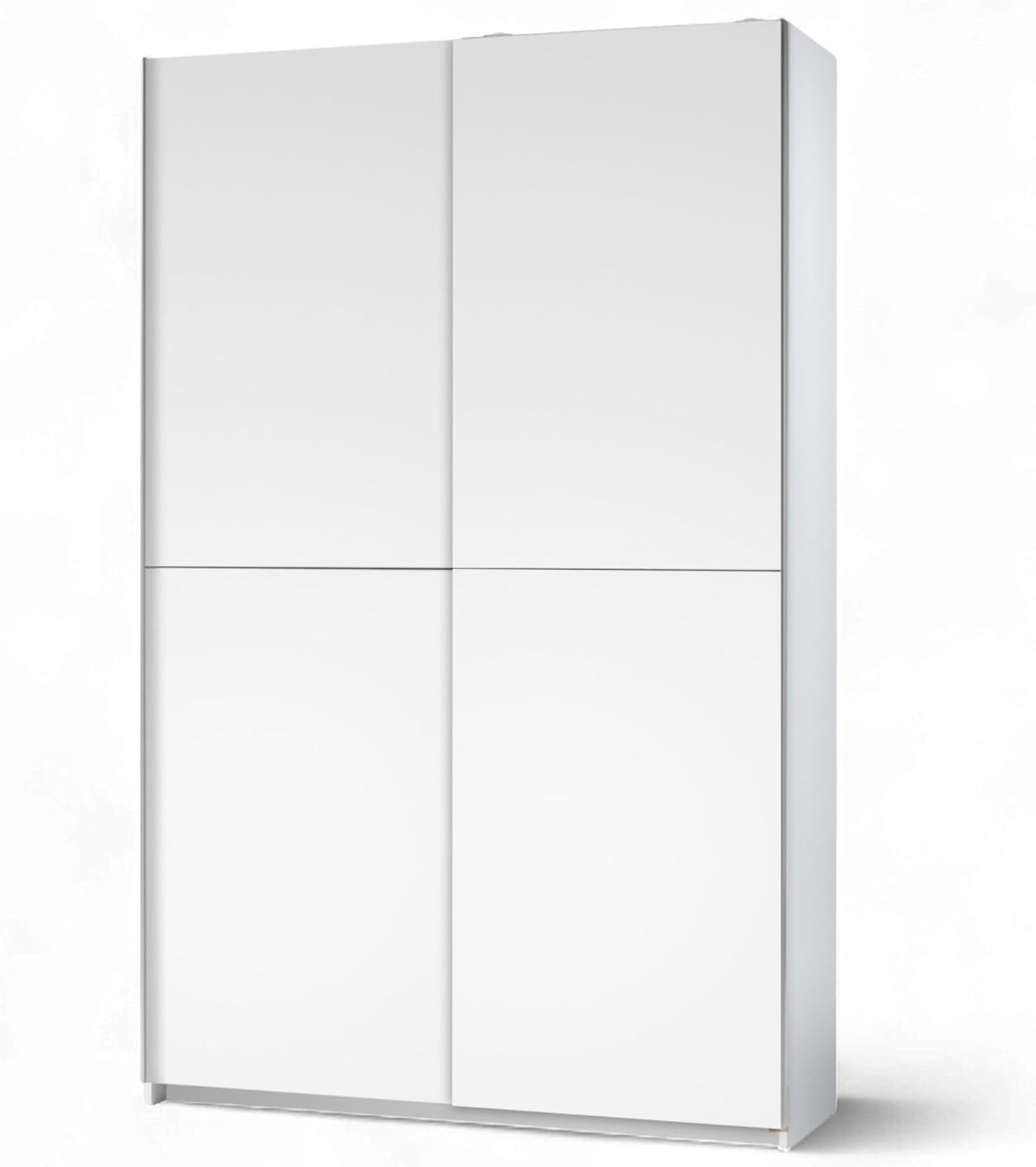Stella Trading FAST Stylish Wardrobe Closet, Large Capacity, Versatile Wardrobe with Sliding Doors in White, 125 x 195 x 38 cm, W x H x D