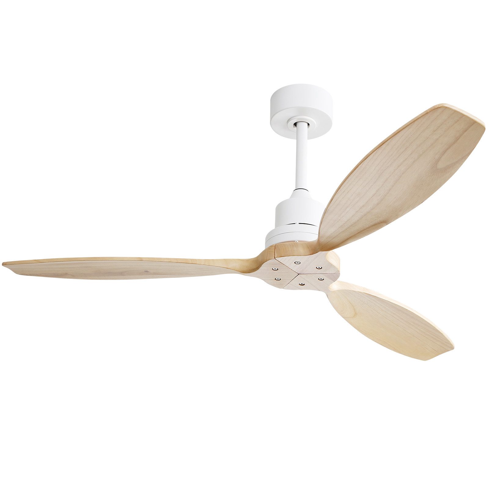 Deckenventilator mit Massivholzflügeln, ohne Licht, 132cm Deckenlüfter
