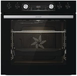 Gorenje Einbauherd-Set Heißluft Inox Set 4 mit Glaskeramik-Kochfeld / 77 Liter / ExtraSteam / GentleClose & Open / EcoClean / AirFry / PizzaMode / PerfectGrill / Teleskopauszüge / Inox-Look