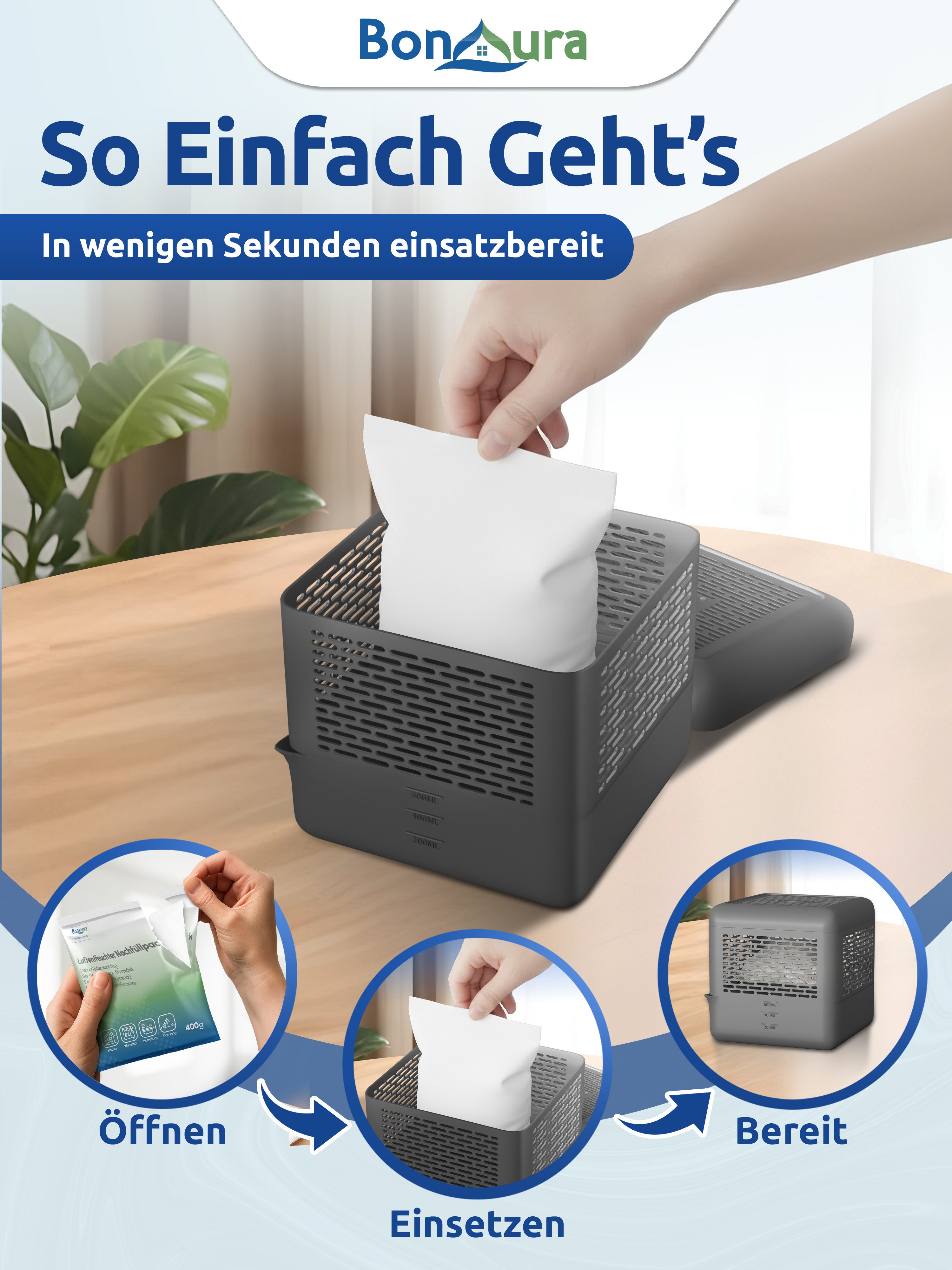 Luftentfeuchter-Nachfüllpack gegen Schimmel und Gerüche