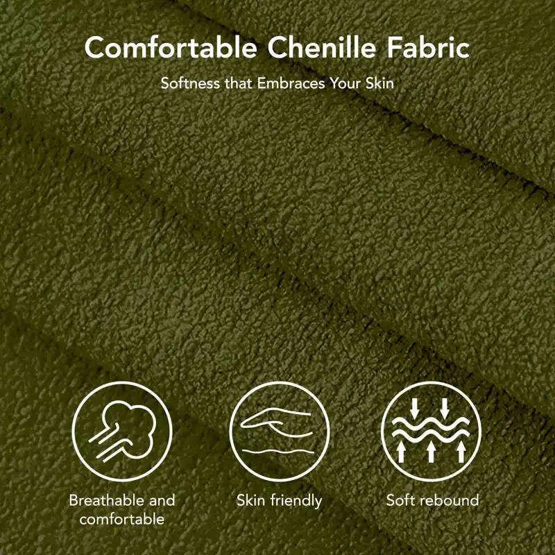Chenille Sleeper Sofa Bed, Convertible Couch with Pull-Out Bed for Living Room