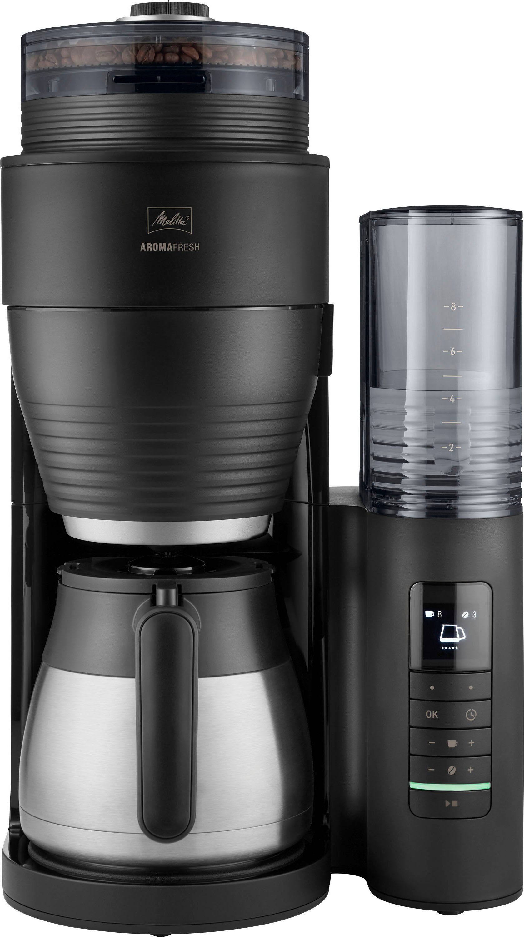 Kaffeemaschine mit Mahlwerk AromaFresh Therm Pro X 1030-12 schwarz-silber