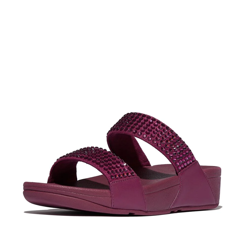 FitFlop Lulu Maxi Crystal Pantoletten Ruby
