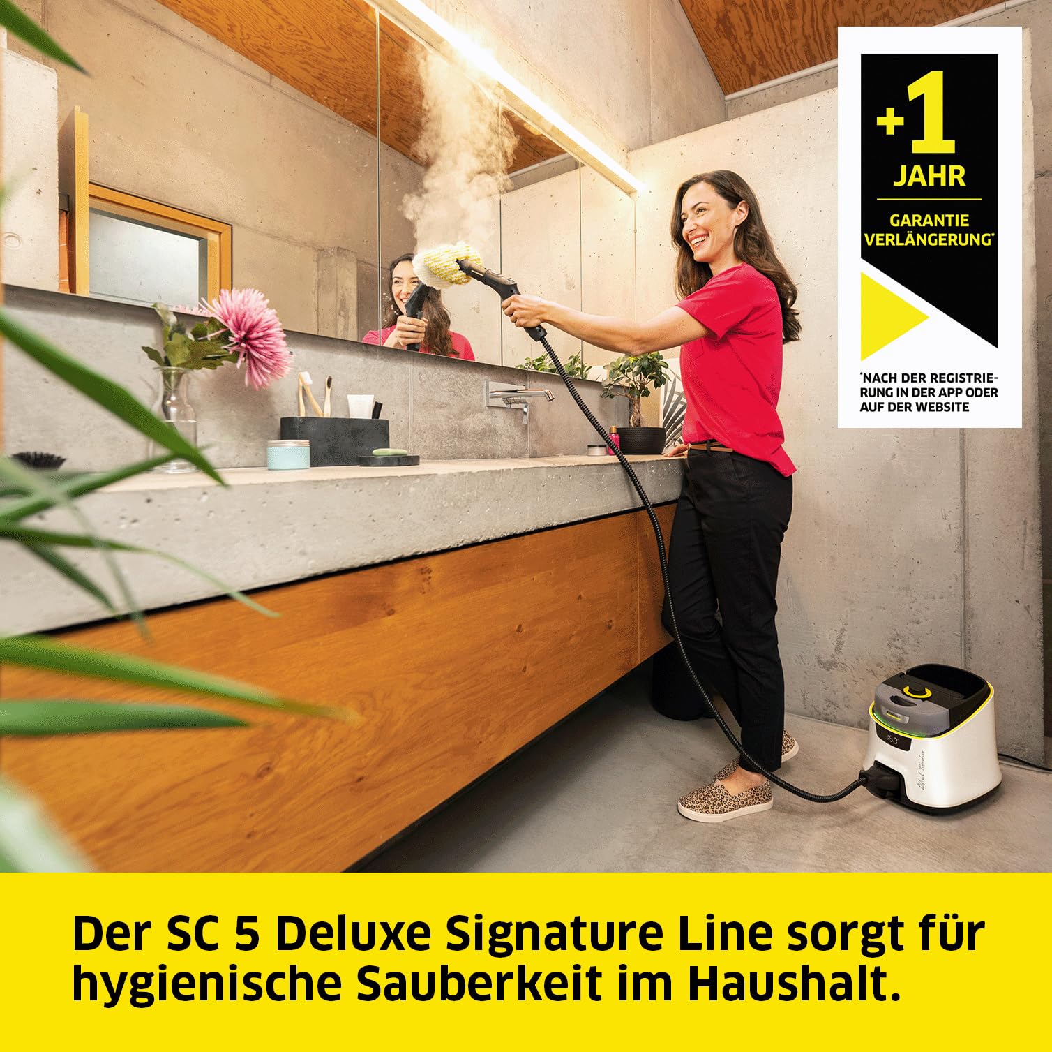 Dampfreiniger SC 5 Deluxe Signature Line Dampfdruck 4 bar VapoHydro-Funktion abnehmbarer Tank Kindersicherung Teppichgleiter