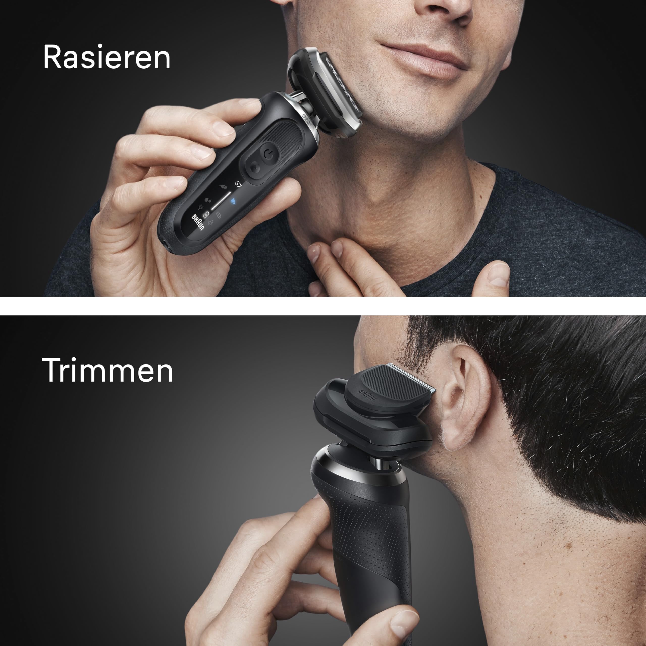 Elektrischer Rasierer Series 7 N7200cce für Herren mit 4in1 SmartCare Center, Präzisionstrimmer und Reiseetui, schwarz