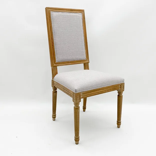 Beige Linen Louis Chair �C Classic Upholstered Accent Chair | 96cm