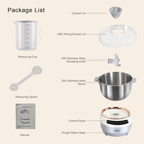 YIBAKE Impastatrice con funzione di lievitazione, 5L impastatrice per pizza completamente automatico, funzione di cella lievitazione 25 38°C, Timer intelligente, 10 Min di impasto rapido : Amazon.it: Casa e cucina
