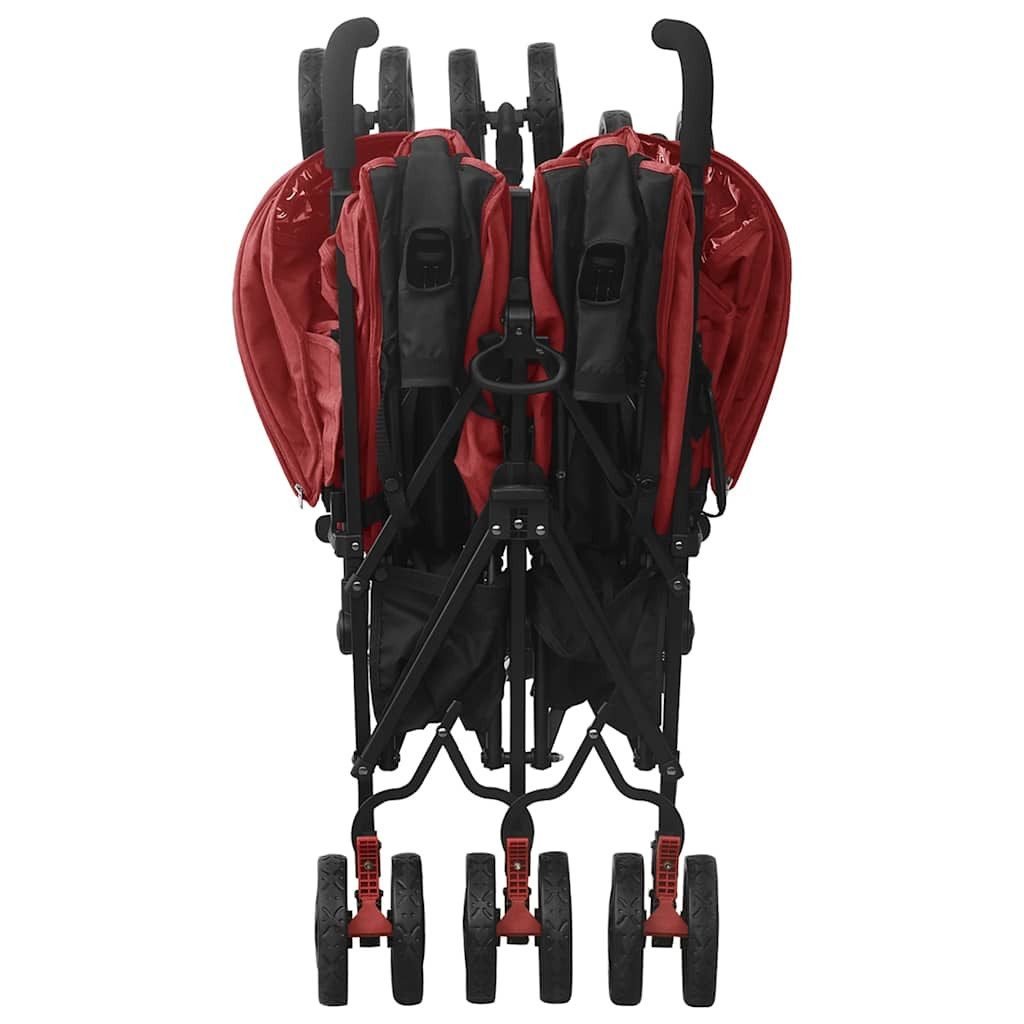 Kinder-Buggy Geschwisterwagen Rot Stahl