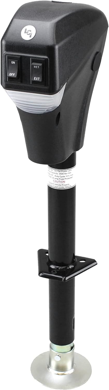 Lippert Tongue Jack for A Frame Trailers & 5th Wheel RVs, 3,500 lb Lift, 18&prime;&prime; Range, 30 AMP Power