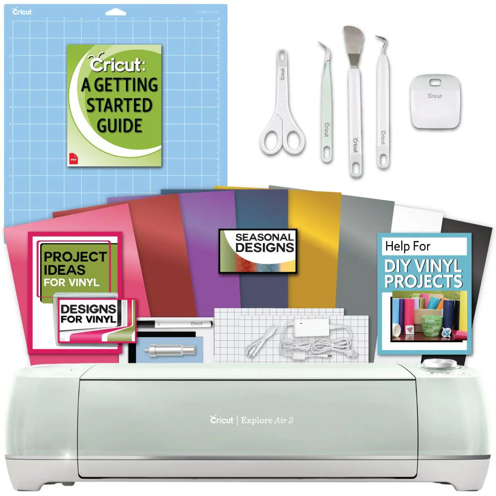 Cricut Explore Air 2 Machine Bundle with Bluetooth, Vinyl Starter Kit & Design Space Access