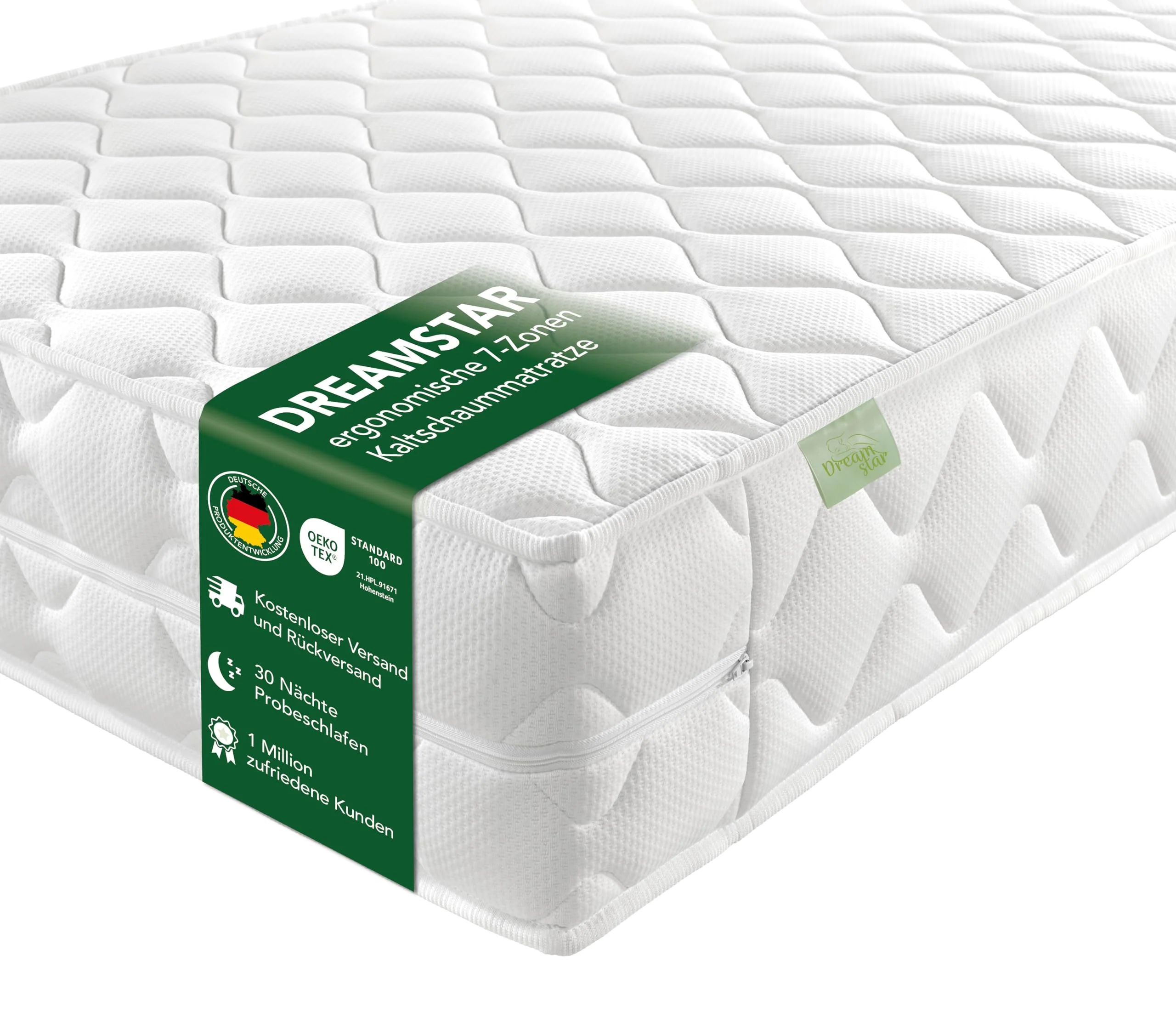 DREAMSTAR Ergo Flex XXL Duo 7-Zonen Kaltschaummatratze mit zwei Liegehärten